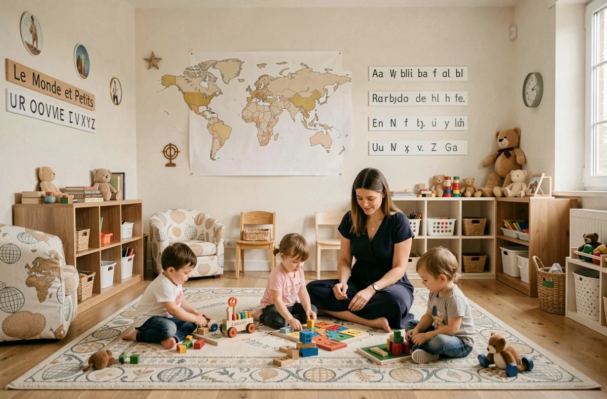 Salle d'éveil multiculturelle de la crèche Le Monde et Petits à Angers, Maine-et-Loire