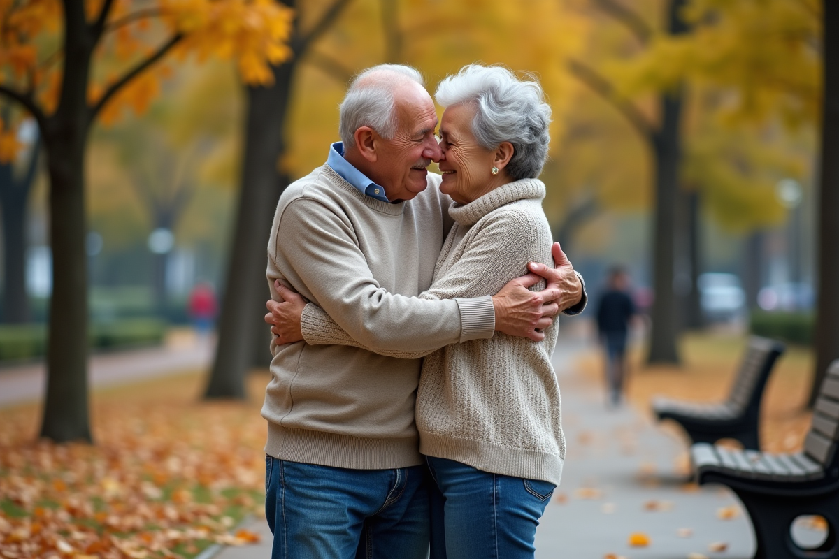Personnes âgées et jeunes adultes se réconcilient dans un parc